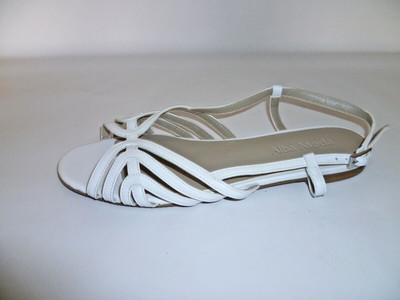 41 7,5 Alba Moda Sandaletten Slingback Schuhe weiß