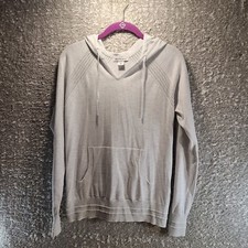 Athleta Evergreen Hoodie Sweater Gray Pullover Size XS Preppy Casual