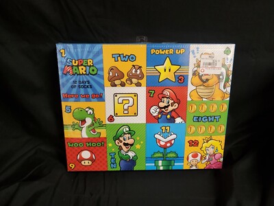 Super Mario 12 Days of Socks Size 9-11 Shoe Sz 4-10 Sock Yoshi Goomba Luigi NEW