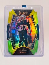 JC JACKSON 2021 Panini Select YELLOW & GREEN Premier Level DIE CUT Patriots
