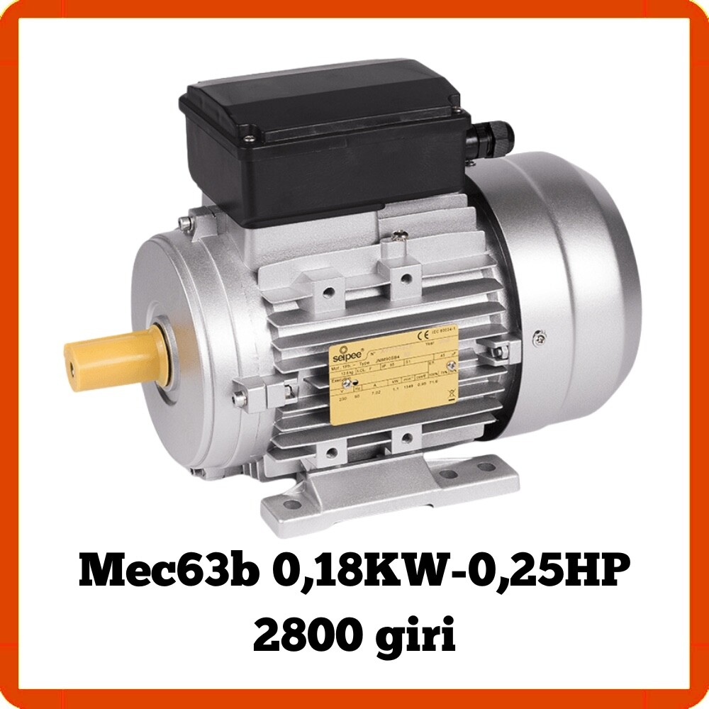 Motore Elettrico 2800 Giri Mec63b B3 - Sicurezza e Potenza 230V