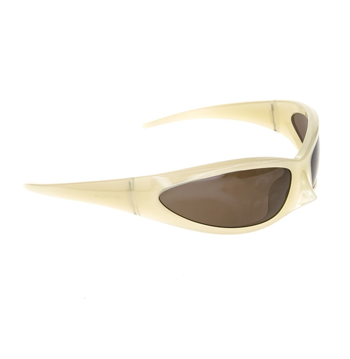 BALENCIAGA SKIN 0251 Wrap Cat Mask Light Yellow Brown Sunglasses
