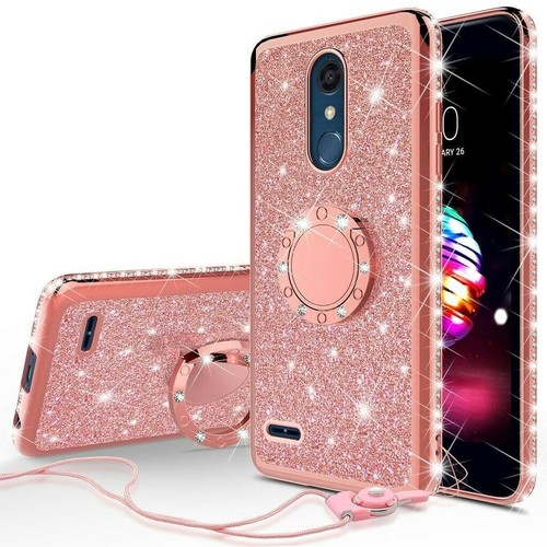 Case for LG Stylo 5 Case Glitter Bling TPU Ring Stand Phone Cover Magnet Mount - Picture 2 of 11