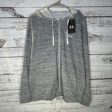 New Under Armour Oversized Heather Gray Full-Zip Hoodie 1386870 Womens Large 80