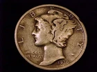 1936-D  Mercury Dime, Very Good to  Fine Grade.