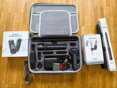 Insta360 X5 8K 360° Kamera RIESIGES Zubehör-Paket (Stative, Mounts, Akkus, Case)