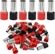 100 Pcs 1 AWG Wire Ferrules, Copper Crimp E5020 Connectors Size: 1 AWG
