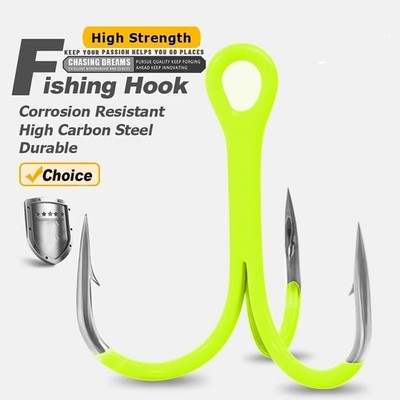 20pcs Triple Hooks UV Coating Treble Hooks 2X Strong Deep Freshwater 14#-3/0#