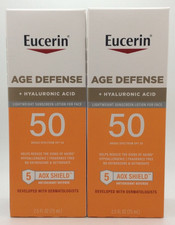Eucerin Sun Age Defense SPF 50 Face Sunscreen Lotion, 2.5 oz, 04/2026, 2/BOXES