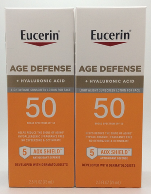 #ad Eucerin Sun Age Defense SPF 50 Face Sunscreen Lotion 2.5 oz 04 2026 2 BOXES $16.95