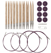 Knit Picks Sunstruck Interchangeable Knitting Needle Set 9 Pairs Purple Cables