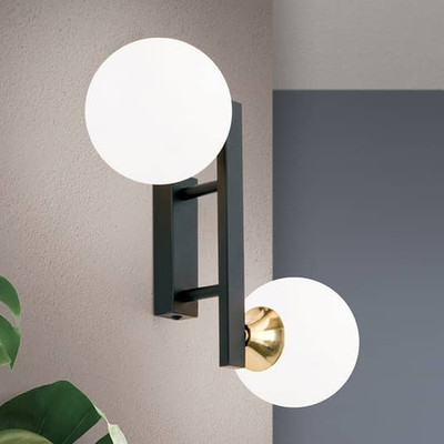 Orion Wandleuchte Wandleuchte Lampe Leuchte Snowwhite mit Glaskugeln, schwarz 20
