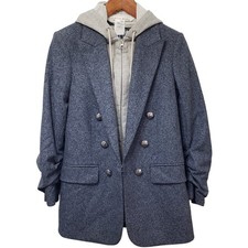 VERONICA BEARD Beacon Tweed Wool Blend Dickey Jacket w/ Hoodie Dickey Women's 4