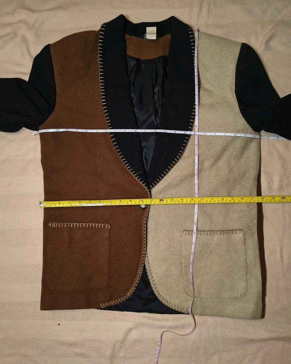 Vintage Patchwork Boho Wool Western Jacket     Si… - image 9
