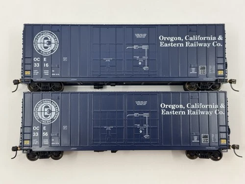HO Lot of 2 E&C Shops Oregon California & Eastern 50’ Hi Cube Boxcars OCE