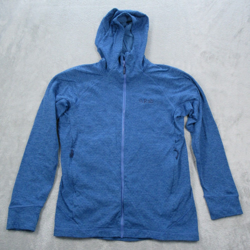 Rab, Rab Fleece Hoodie Jacket Men’s Large (Fits Small) Full Zip Thermal Blue READ