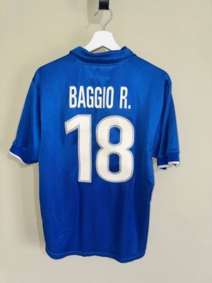 NIKE Baggio 1998-2000 Italy Soccer Team Jersey 90s Blue Soccer