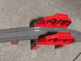 Vintage Duplo Support Red Arch Truss Railway Train Track Bridge 3774 Complete