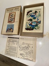 Vintage Renwal Belle-Art Duck Pond Mosaic by Number Kit No. 2305 7  x10  