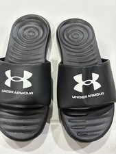 Under Armour Slides Women size 6 Sandals Black Rubber Ansa Fix SL Slip on