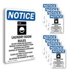 Laundry Room Rules OSHA Notice Sign Metal, Plastic, Or Decal - 5 or 10 Pack