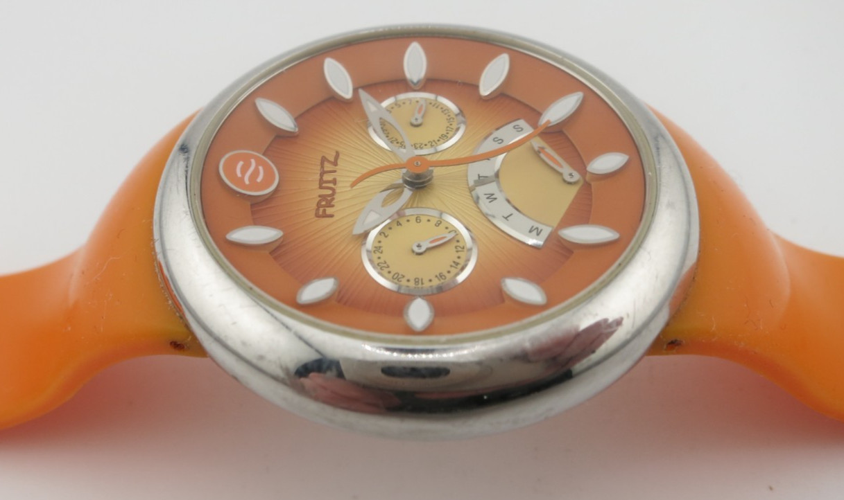Philip Stein Fruitz Multi-Dial Orange Silver-Tone… - image 7