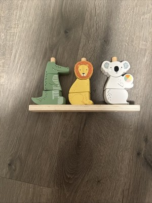 Fisher Price Wooden Stack & Sort Animals 12M+ 10 Pcs, Koala, Lion, Crocodile NEW
