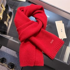 Cashmere Blend Knitted Scarf Winter Warm Premium Neck Scarves Solid Color Shawl