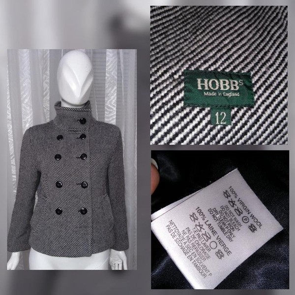 Women Hobbs Blazer Black Wool M