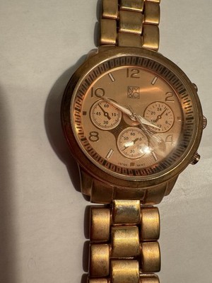 NY&C Women's Gold-Tone Quartz Chronograph Multi-Dial Bracelet Wristwatch