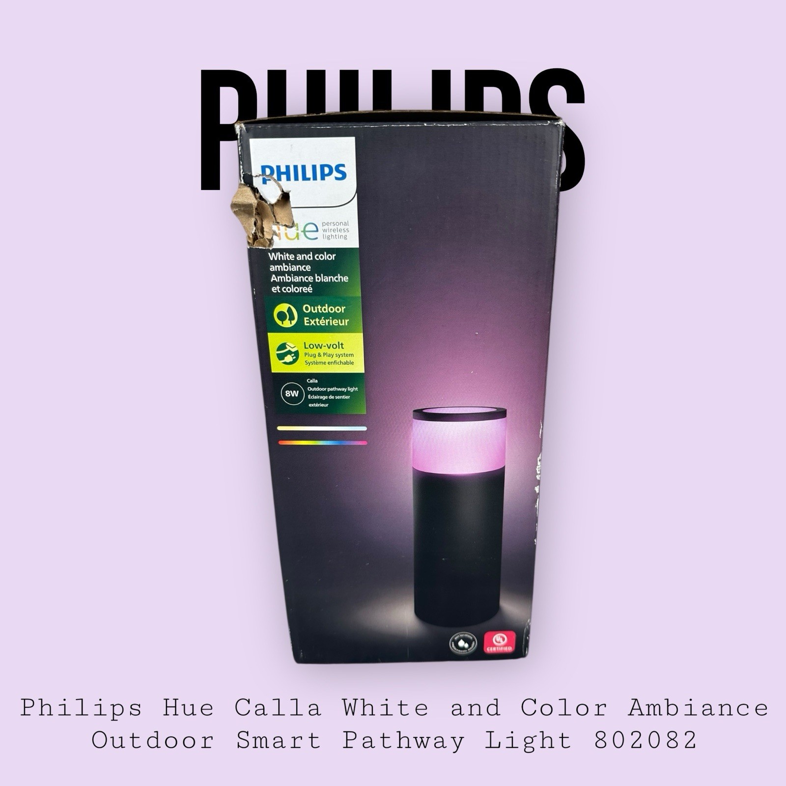 Philips Hue Calla White and Color Ambiance Outdoor Smart Pathway Light 802082