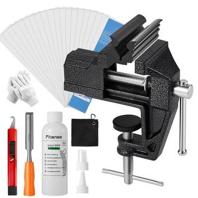 Golf Club Grip Repair Kit  Include 20 Tapes Strips, Portable Table Vise Rubbe...