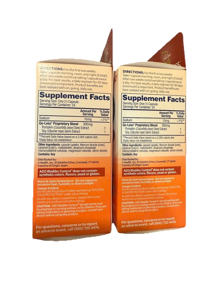 AZO Control de la vejiga con cápsulas de suplemento diario Go-Less - 54 unidades Foto 3 de 4
