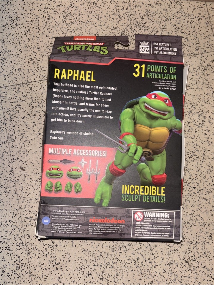 Teenage Mutant Ninja Turtles Raphael BST AXN Action Figure TMNT 2024 ...