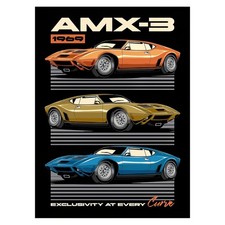Amx-3 1969 Retro Car Poster Vintage Auto Wall Art Office Decor