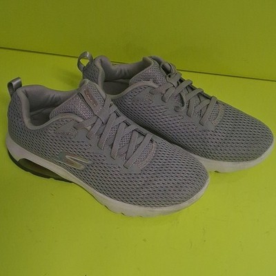 SKECHERS SKECH-AIR Gray Mesh Lace Up Low Top Women's Athletic Sneakers