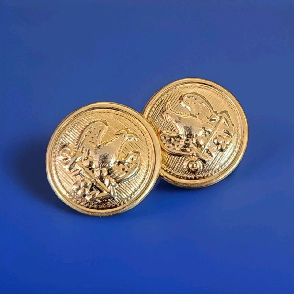 12 Gold-tone Shank Buttons. 6 Matched Pairs. - Image 4 of 4