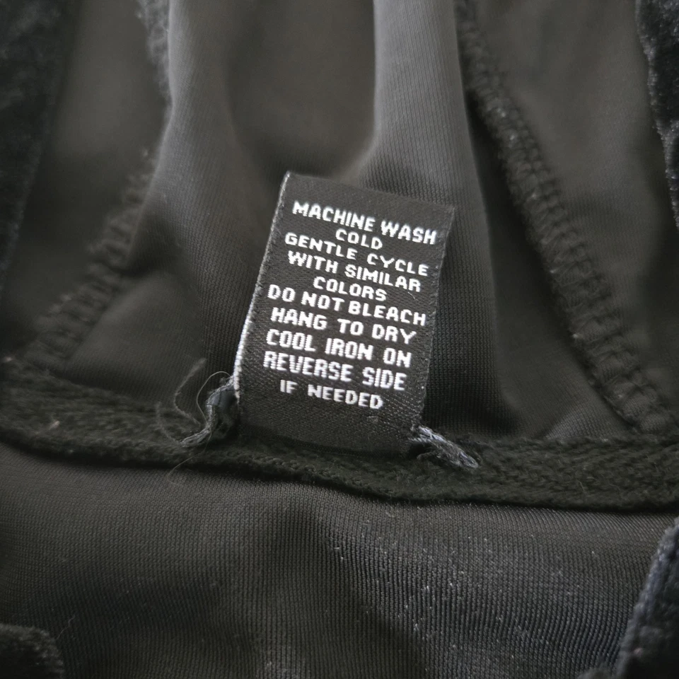 Rue 21 Velour Cropped Hoodie Size L Black w/Red Stripes Full Zip Track Suit Emo - Image 4 of 4