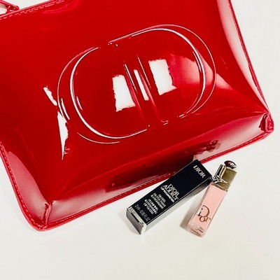 Christian Dior Makeup RED Enamel Pouch & Addict Llp Maximizer 2ml