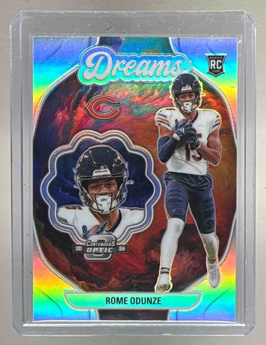 Rome Odunze Rookie Card DREAMS Silver Prizm SP Bears - 2024 Contenders Optic