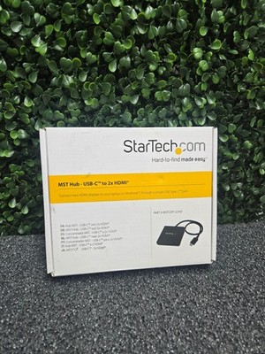 New StarTech.com MST Hub 1ft USB-C to 2 x 4K HDMI Driverless MSTCDP122HD (BR)