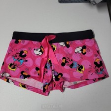 Disney Minnie Mouse Pajama Shorts Pink Polka Dot Sleepwear Lounge M