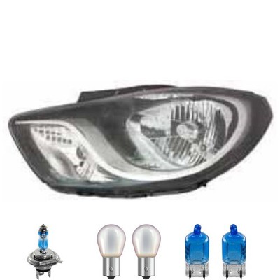 Scheinwerfer links schwarz inkl. OSRAM Lampen mit LWR Motor für Hyundai i10 PA
