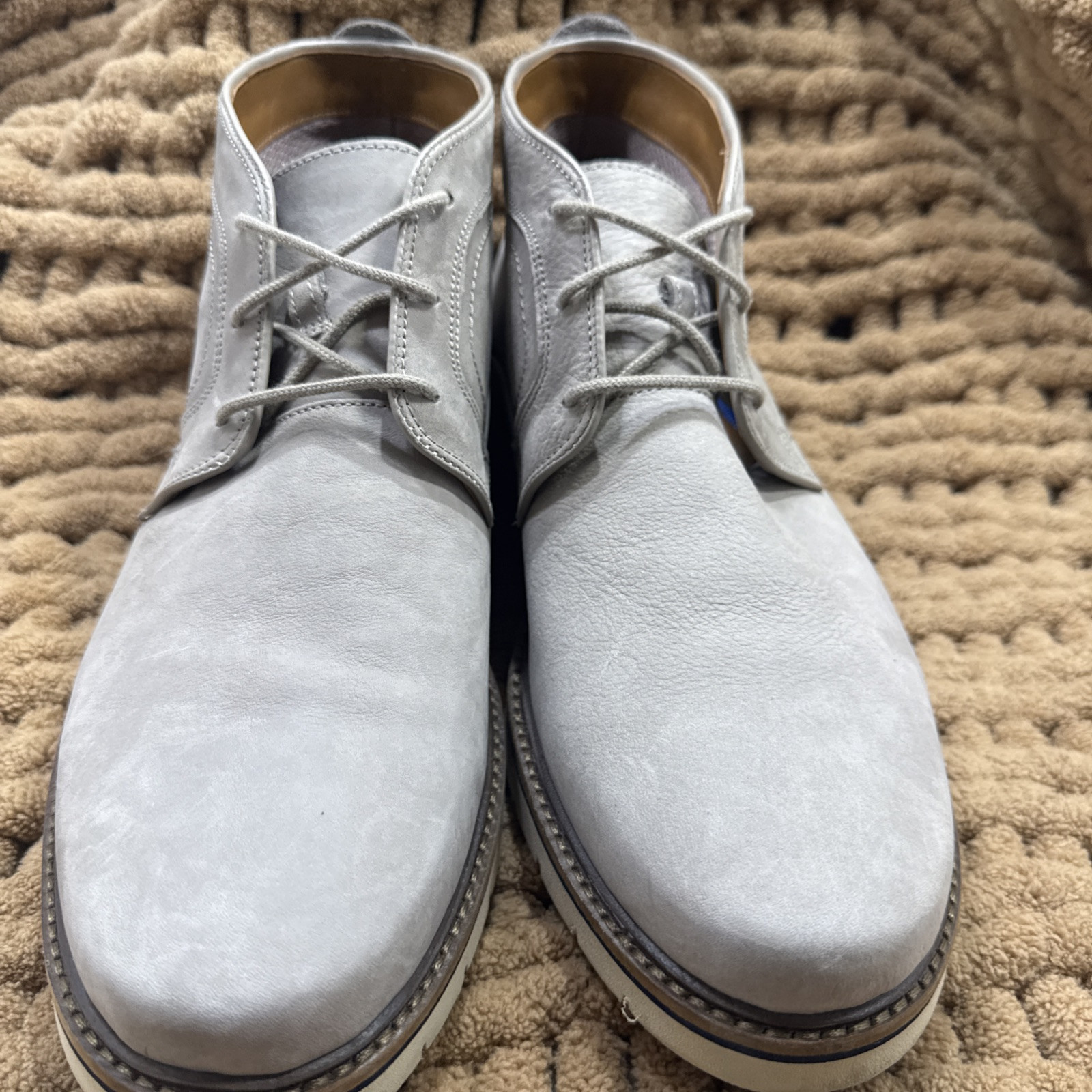 SAOLA Clarks uomo Bayhill taglia media 10M punta liscia bucks casual grigio chiaro suola gomma