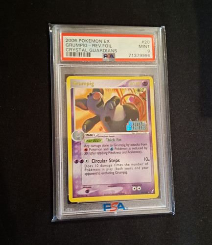 Pokemon 2006 EX Crystal Guardians Grumpig Reverse Holo Rare #20/100 PSA 9