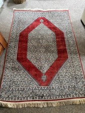 VintageHand Knotted wool Rug Red 190 x 120cm Traditional Oriental Carpet VGC