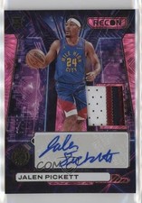 2023-24 Panini Recon Novice FOTL Pink /18 Jalen Pickett #NPA-PKT Patch Auto 0xh3