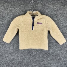Vineyard Vines Jacket Toddler 3T Beige Sherpa Fleece 1/4 Zip Pullover Warm