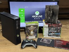 Xbox 360 Slim 4GB Console Bundle 11Games Controller Tested Working