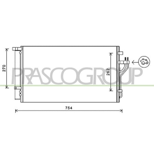 Condenseur Climatisation Prasco HN804C001 pour Hyundai et Kia en Aluminium avec Sécheur